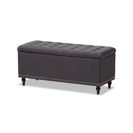 Baxton Studio Kaylee Grey Upholstered Button-Tufting Storage Ottoman Bench 128-7055
